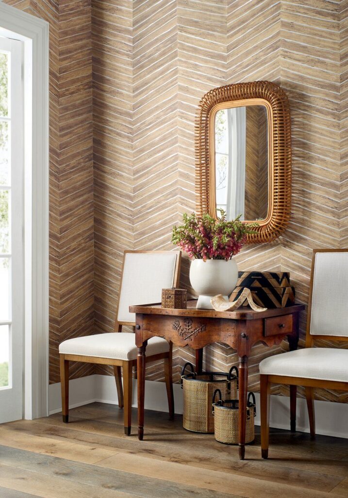 Wood Herringbone wallpaper
