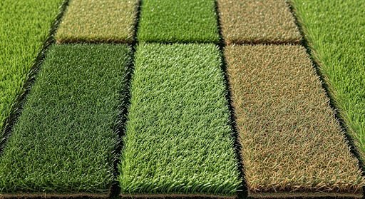 Artificial grass flooring samples